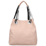 Módní dámská koženková kabelka na rameno Žanet, světle růžová