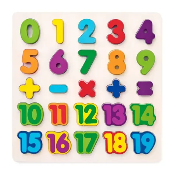Woody Puzzle - číslice na desce