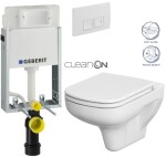 GEBERIT KOMBIFIXBasic vč. bílého tlačítka DELTA 50 + WC CERSANIT CLEANON COLOUR + SEDÁTKO 110.100.00.1 50BI CN1