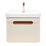 Koupelnová skříňka s umyvadlem a baterií SAT Fusion 57,5x43x45 cm pískově béžová mat SATFUSION60BEMWBA SATFUSION60BEMWBA
