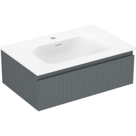 MEXEN/S - Rivel koupelnová skříňka 70 cm s umyvadlem Vela, 1 šuplík, reliéf , grafit mat/bílá mat 91A20-07023-1-BF66-W23M01