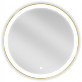 MEXEN - Esso zrcadlo s osvětlením 70 cm, LED 6000K zlatý rám 9825-070-070-611-50