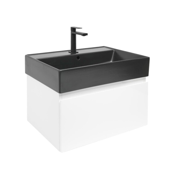 Koupelnová skříňka s umyvadlem SAT B-WAY 59x30x45 cm bílá lesk BWAY60WU2BB BWAY60WU2BB