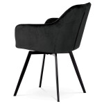 Jídelní židle, černá, sametová látka, DCH-425 BK4