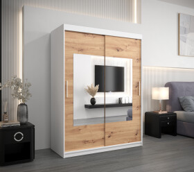 Šatní skříň Abi To Barva korpusu: Bílá, Rozměry: 150 cm, Dveře: Dub artisan