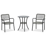 Balkónový set 1+2, stůl 60x60, židle umělý ratan barva antracit, kov antracit
