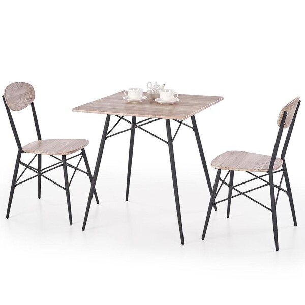 Sada stolu a židlí Kabir 1+2 70x70 dub san remo/černá