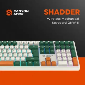 CANYON Shadder GKW-11 bílá/béžová / Herní klávesnice / mechanická / RGB / bezdrátová / CZ/SK layout (CND-SKBW11-CS)
