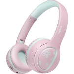 LogiLink BT0073P Sluchátka On Ear Bluetooth®, kabelová růžová, světle modrá složitelná, omezení hlasitosti