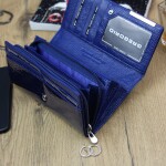 Luxusní velká dámská kožená peněženka Somra, modrá