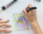 Marabu Acryl Color sada squeegee Pastel 6×25 ml + stěrka