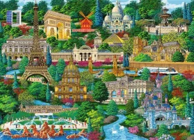 TREFL Dřevěné puzzle Slavná francouzská místa