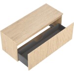 MEXEN/S - Rivel koupelnová skříňka pod umyvadlo 120 cm s deskou, 1 šuplík, reliéf , dub 91A20-12047-1-BFC81