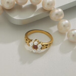 ELENYS Flower Pearl – pozlacený prsten 18K žluté zlato Velikost: 6 (EU: 51-53)