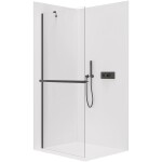 CERANO Sprchová zástěna Walk-in Onyx Y L/P - 8 mm + polička/držák - černá matná, transparentní sklo - 60x200 cm