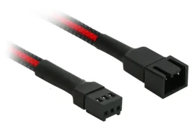 Nanoxia Molex 3-pin 30cm černá, červená / Prodlužovací kabel / opletený (sleeve) (NX3PV3ESR)
