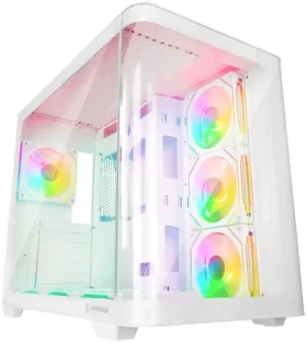 Rampage Loopy bílá / PC skříň / ATX / akvárium design / 7x ARGB ventilátor / Infinity HUB (LOOPY-WHITE)