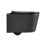 WC závěsné SAT Brevis včetně prkénka softclose, 48 cm, černý SATBRE010RREXPBKM SATBRE010RREXPBKM