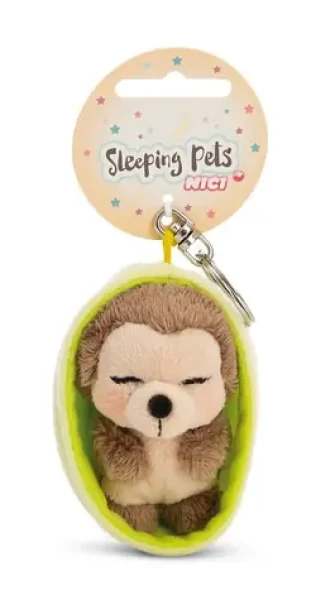NICI GREEN klíčenka spící Ježek + světle zelený košík 12 cm