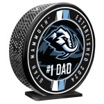 Mustang Puk Utah Mammoth NHL 8" MEGA Puck #1 Dad Ribbon