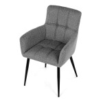 Židle jídelní, světle šedá látka, černý kov