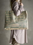 Bloomingville Nákupní taška z juty Bergamo Green, zelená barva, textil