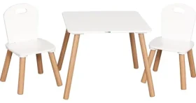 FreeOn Dřevěný stolek s židlemi Athena bílý (40437)