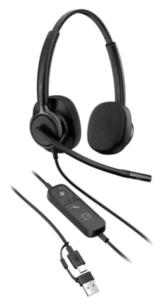 HP Poly Mission 425 černá / Sluchátka s mikrofonem / USB / Stereo (C01B6AA)