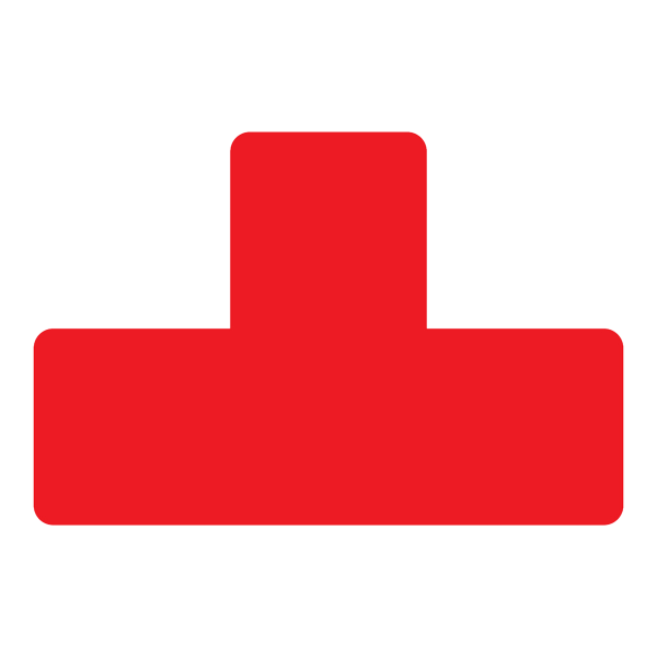 Djois podlahové samolepicí značení - tvar T, 15 x 5 cm, červené, 10 ks