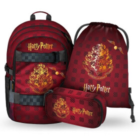 BAAGL SET 3 Skate Harry Potter Bradavice vínový: batoh, penál, sáček