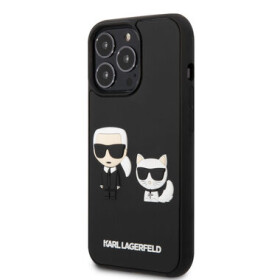 Pouzdro Karl Lagerfeld and Choupette 3D iPhone 13 Pro černé