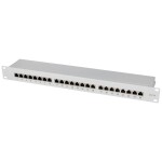 Intellinet 24-Port Cat6a Patchpanel geschirmt 1HE Kabeleinführung 90° abgewinkelt schwarz 24 portů patch panel 483 mm (1