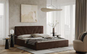 FRONTI Postel LATINA 180x200 hnědá s úložným prostorem