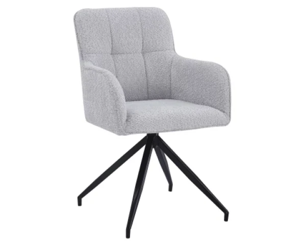 Jídelní židle Francis, světle šedá strukturovaná látka