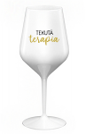 TEKUTÁ TERAPIA - biely nerozbitný pohár na víno 470 ml