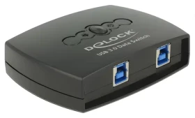 Delock USB 3.0 přepínač 2 – 1 černá / Přepínač / manuální / obousměrný / LED indikace (87723)