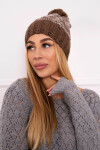 Čepice Paris fleece K213 hnědá+ecru UNI