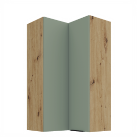 Horní rohová skříňka Aria 60x60 GN-108 2F (90°) Barva korpusu: Dub artisan, Barva dvířek: SA - Aquamarine AFM