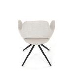 Židle jídelní, krémová látka, 360° vratný mechanismus, černý kov