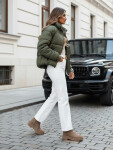 Dámská krátká zimní prošívaná bunda VIBEGIRL zelená FashionStreet TY4946 XL