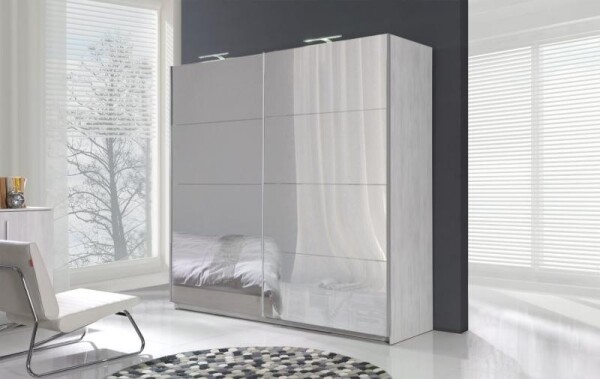 Šatní skříň Dione D01 Barva korpusu: Borovice - norská, Rozměry: 225 cm, Dveře: Velká zrcadla