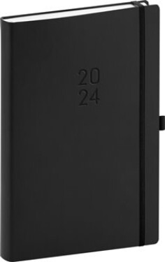 Diář 2024: Nox - černý/černý, denní, 15 × 21 cm