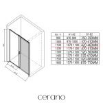CERANO - Sprchový kout Varone LINE L/P - 6 mm - černá matná, mléčné sklo - 110x70 - posuvný CER-DY505-90194