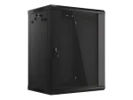 Lanberg WF01-6415-10B černá / Nástěnný rozvaděč 19" / 15U / 600×450 mm / skleněné dveře / flat pack (WF01-6415-10B)