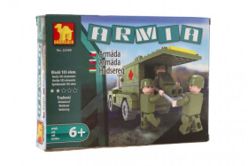 Stavebnice Dromader Vojáci Auto 22409 185ks v krabici 22x15x4,5cm