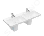 VILLEROY & BOCH - Avento Dvojumyvadlo nábytkové 1200x470 mm, s přepadem, 2 otvory pro baterii, CeramicPlus, alpská bílá 4A23CKR1