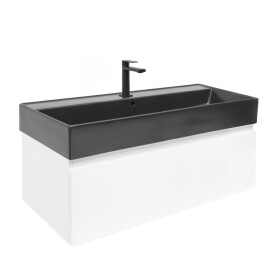 Koupelnová skříňka s umyvadlem SAT B-WAY 99x30x45 cm bílá lesk BWAY100WU2BB BWAY100WU2BB