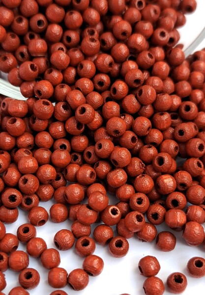 Dřevěné korálky Detoa - hnědé - ∅ 4 mm - 10 ks