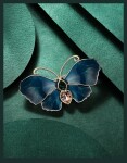 Luxusní brož Swarovski Elements Modrý motýl, Modrá