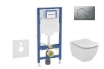 GEBERIT - Duofix Set předstěnové instalace, klozetu Tesi a sedátka, tlačítko Sigma01, matný chrom SANI11CD2118